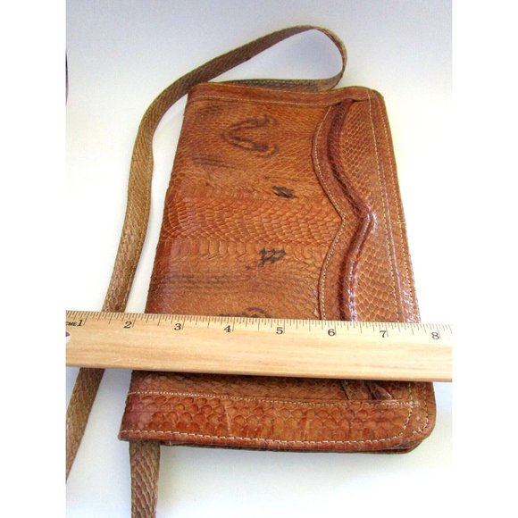 Vintage MCM Snakeskin Leather/Suede Thailand Clutch Purse with Detachable Strap - Picture 10 of 10